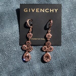 Earrings Givenchy diamanté rose gold color